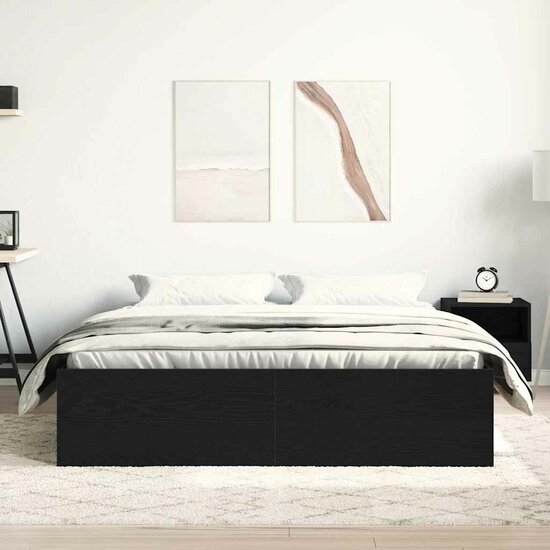 Bedframe zonder matras 160x200 cm bewerkt hout zwart eikenkleur