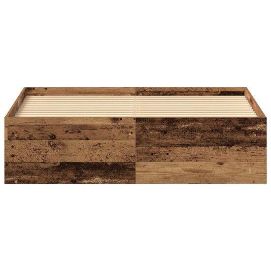Bedframe zonder matras bewerkt 135x190 cm bewerkt hout oud