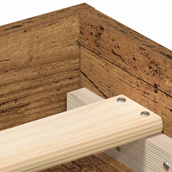 Bedframe zonder matras bewerkt 135x190 cm bewerkt hout oud
