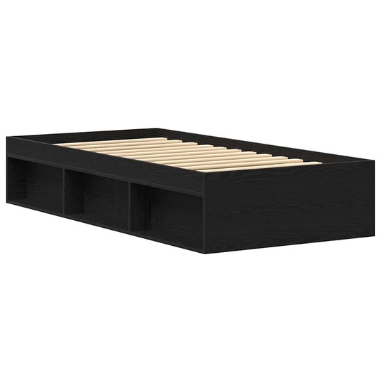 Bedframe Zonder Matras Spaanplaat Kleurig Zwart Eiken 90 x 190 cm