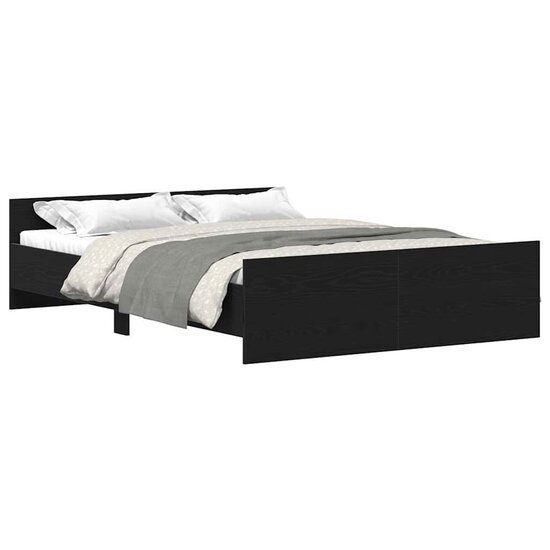 Bedframe Zonder Matras Bewerkt Hout Kleur Zwart Eiken 140 x 200 cm