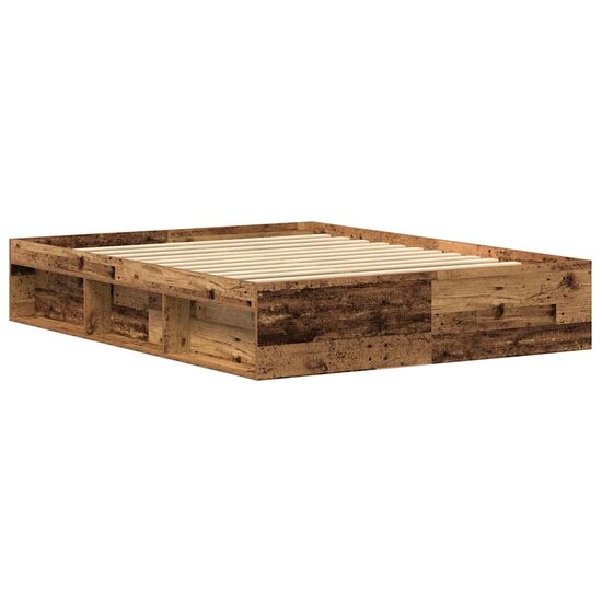 Bedframe Zonder Matras Bewerkt Hout Oud Hout 150 x 200 cm