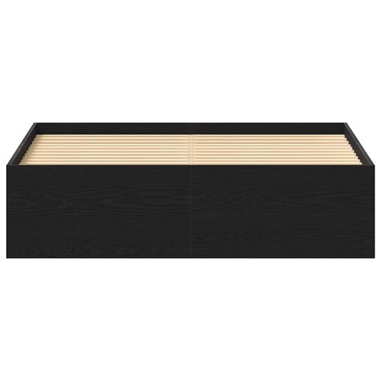 Bedframe Zonder Matras Bewerkt Hout Kleur Zwart Eiken 140 x 200 cm