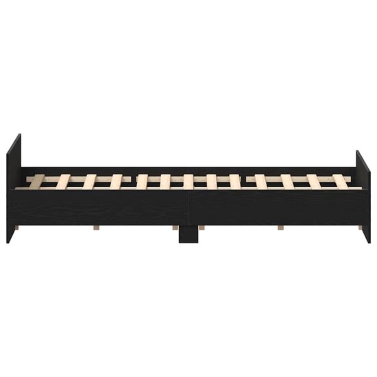 Bedframe Zonder Matras Bewerkt Hout Kleur Zwart Eiken 135 x 190 cm