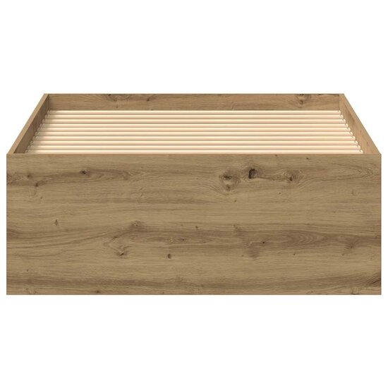 Bedframe Zonder Matras Spaanplaat Ambachtelijk Artisanaal Eikenkleurig 75 x 190 cm