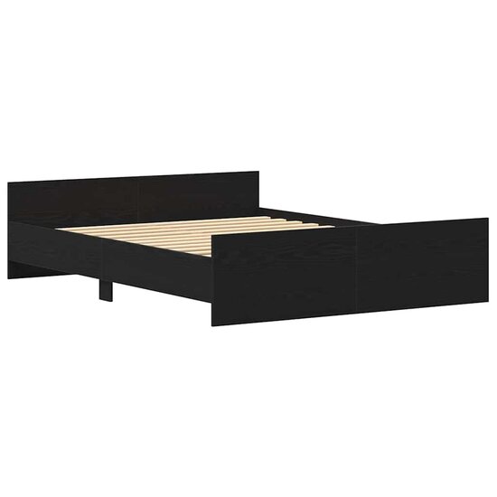 Bedframe Zonder Matras Bewerkt Hout Kleur Zwart Eiken 160 x 200 cm