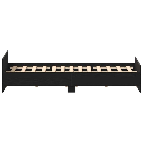 Bedframe Zonder Matras Bewerkt Hout Kleur Zwart Eiken 160 x 200 cm