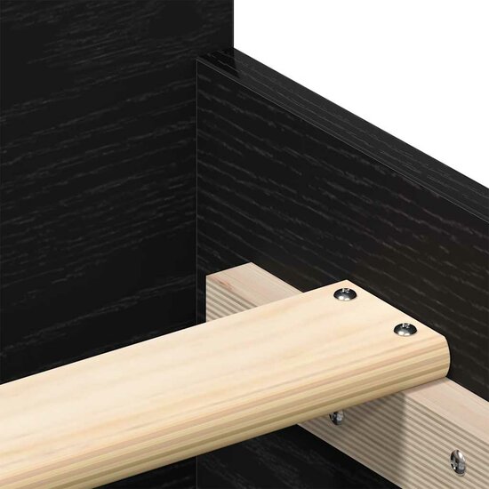 Bedframe Zonder Matras Bewerkt Hout Kleur Zwart Eiken 160 x 200 cm