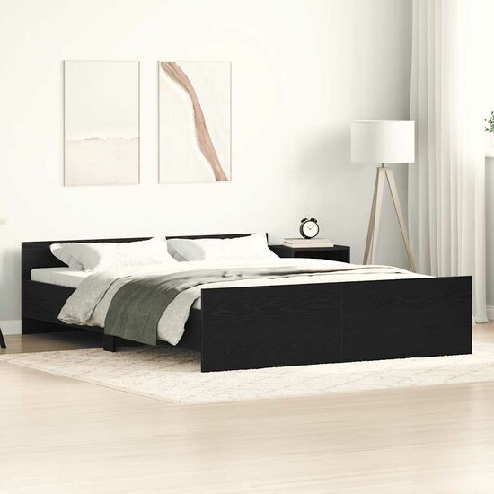 Bedframe zonder matras 150x200 cm bewerkt hout zwart eikenkleur