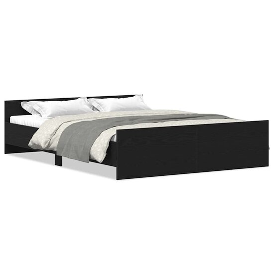 Bedframe zonder matras 150x200 cm bewerkt hout zwart eikenkleur