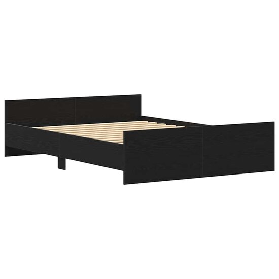 Bedframe Zonder Matras Bewerkt Hout Kleur Zwart Eiken 120 x 200 cm