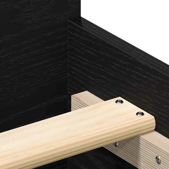 Bedframe Zonder Matras Bewerkt Hout Kleur Zwart Eiken 120 x 200 cm