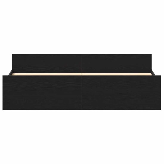 Bedframe Zonder Matras Bewerkt Hout Kleur Zwart Eiken 200 x 200 cm