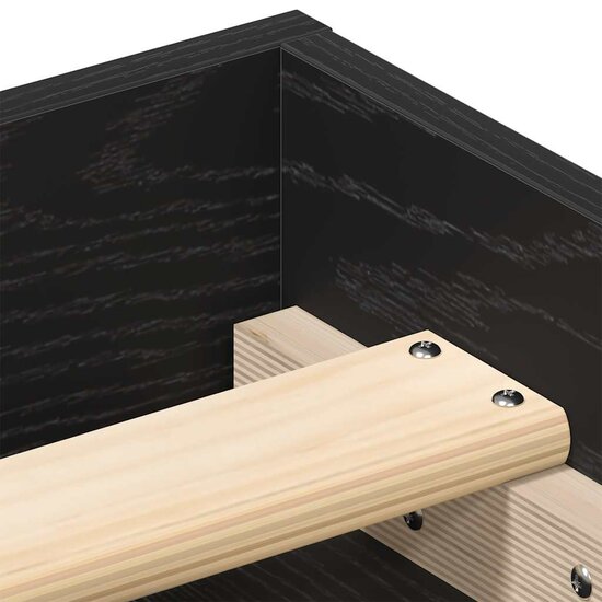 Bedframe Zonder Matras Spaanplaat Kleurig Zwart Eiken 100 x 200 cm