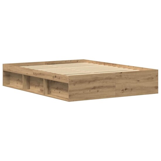 Bedframe Zonder Matras Spaanplaat Artisanaal Eikenkleurig 150 x 200 cm