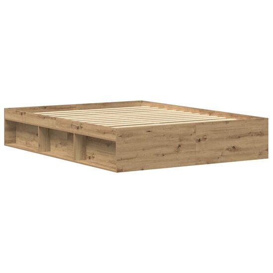 Bedframe Zonder Matras Spaanplaat Artisanaal Eikenkleurig 150 x 200 cm