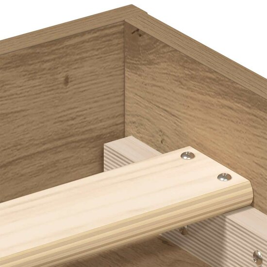 Bedframe Zonder Matras Spaanplaat Artisanaal Eikenkleurig 150 x 200 cm