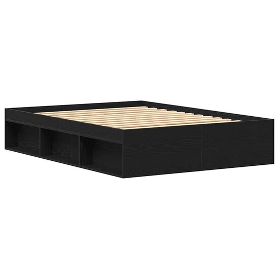 Bedframe Zonder Matras Bewerkt Hout Kleur Zwart Eiken 120 x 200 cm