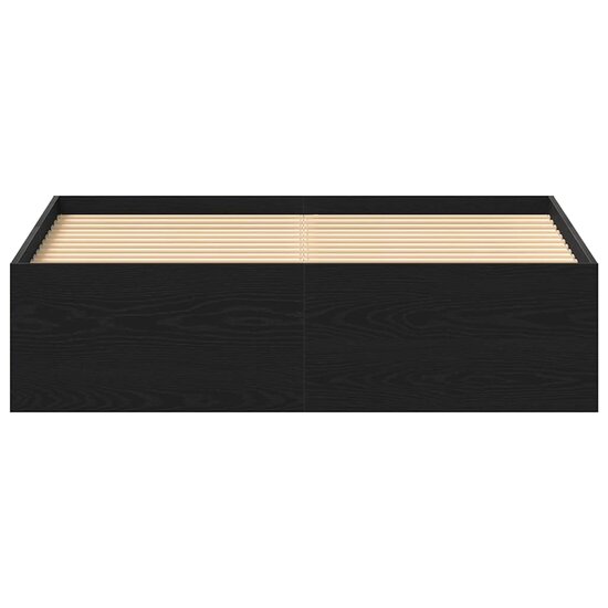 Bedframe Zonder Matras Bewerkt Hout Kleur Zwart Eiken 120 x 200 cm