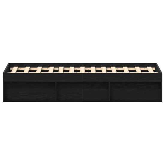 Bedframe Zonder Matras Bewerkt Hout Kleur Zwart Eiken 120 x 200 cm
