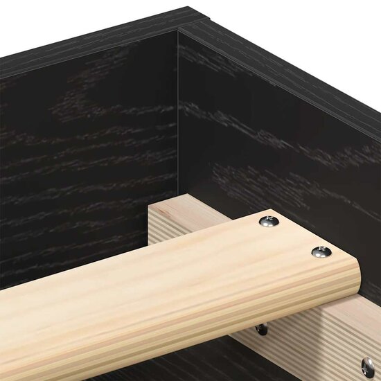 Bedframe Zonder Matras Bewerkt Hout Kleur Zwart Eiken 120 x 200 cm