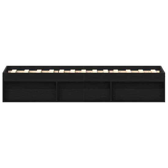 Bedframe Zonder Matras Spaanplaat Kleurig Zwart Eiken 75 x 190 cm