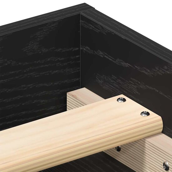 Bedframe Zonder Matras Spaanplaat Kleurig Zwart Eiken 75 x 190 cm