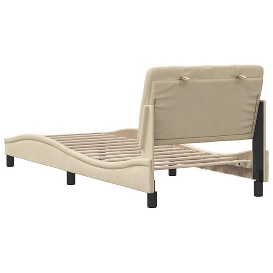 Bedframe Zonder Matras Stof Kleurig 90 x 190 cm Cr&egrave;me