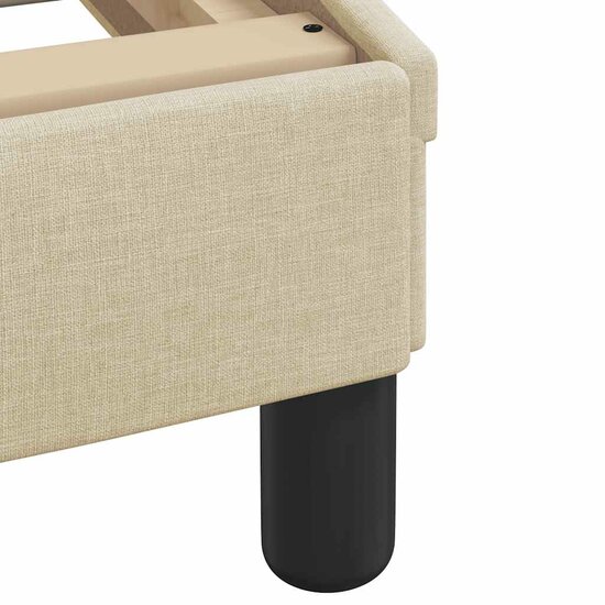 Bedframe Met Led Zonder Matras Stof Kleurig 90 x 190 cm Cr&egrave;me