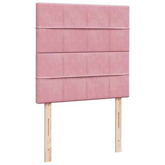 Ottoman Bed Met Matrassen 90X190Cm Fluweel 90 x 190 cm Roze