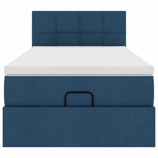 Ottoman Bed Met Matras 80X200Cm Stof 80 x 200 cm Blauw