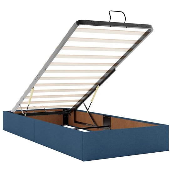 Ottoman Bed Met Matras 80X200Cm Stof 80 x 200 cm Blauw