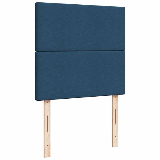 Ottoman Bed Met Matras En Led&#039;s 80X200Cm Stof 80 x 200 cm Blauw