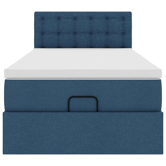 Ottoman Bed Met Matras 80X200Cm Stof 80 x 200 cm Blauw