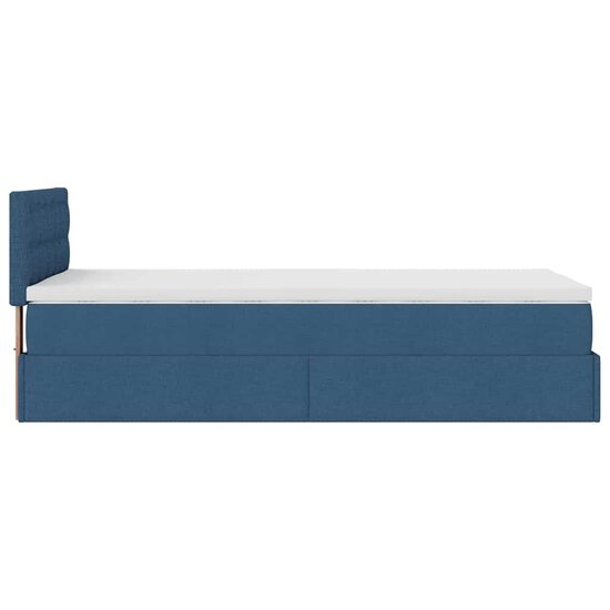 Ottoman Bed Met Matras 80X200Cm Stof 80 x 200 cm Blauw