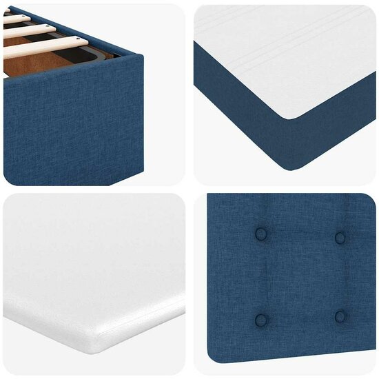 Ottoman Bed Met Matras 80X200Cm Stof 80 x 200 cm Blauw