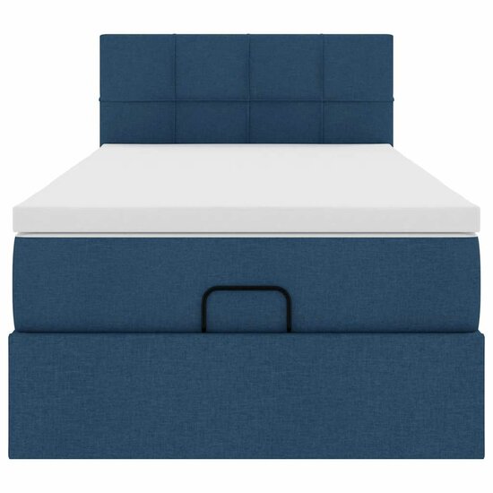 Ottoman Bed Met Matras En Led&#039;s 80X200Cm Stof 80 x 200 cm Blauw