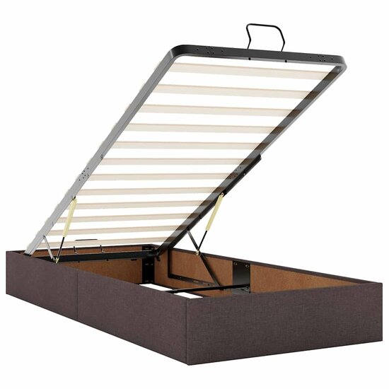 Ottoman Bed Met Matras 80X200Cm Stof 80 x 200 cm Donkerbruin