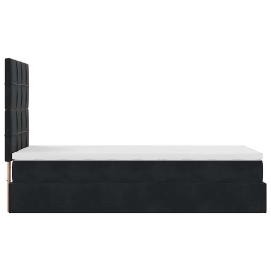Ottoman bed met matrassen en LED&#039;s 90x200cm fluweel zwart