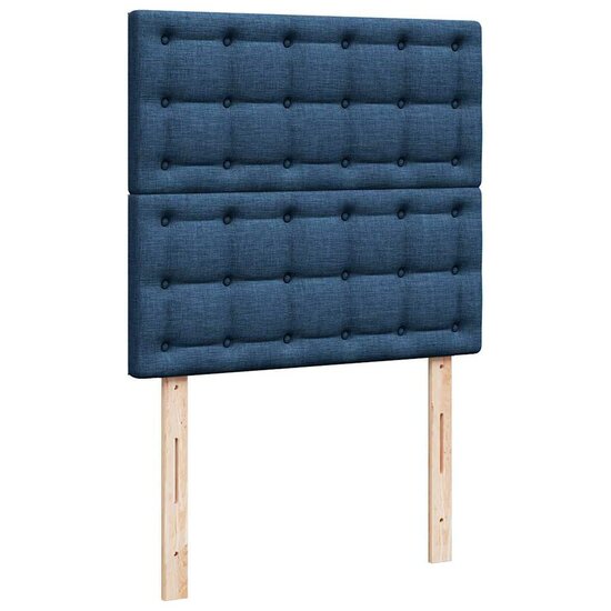 Ottoman bed met matras en LED&#039;s 80x200cm stof blauw