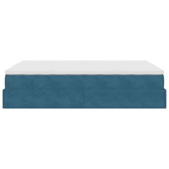 Ottoman bed met matras 140x200cm fluweel donkerblauw