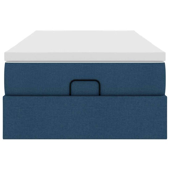 Ottoman Bed Met Matras 80X200Cm Stof 80 x 200 cm Blauw