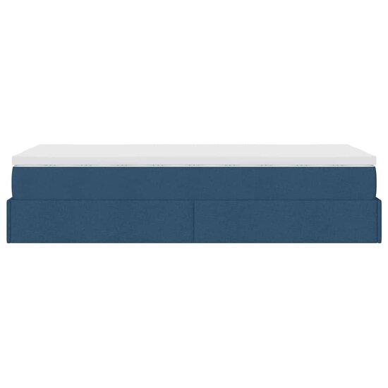 Ottoman Bed Met Matras 80X200Cm Stof 80 x 200 cm Blauw