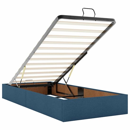Ottoman Bed Met Matras 80X200Cm Stof 80 x 200 cm Blauw