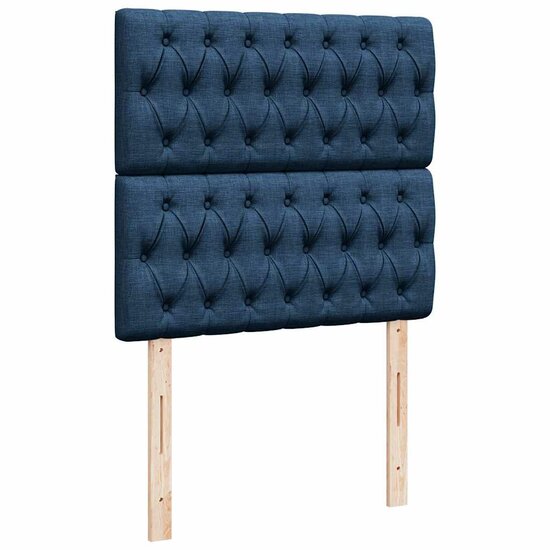 Ottoman Bed Met Matras 80X200Cm Stof 80 x 200 cm Blauw