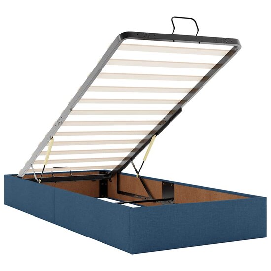 Ottoman Bed Met Matras 80X200Cm Stof 80 x 200 cm Blauw