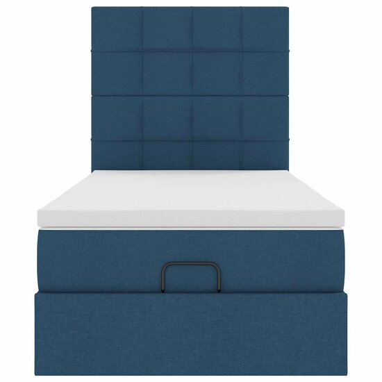 Ottoman Bed Met Matras 80X200Cm Stof 80 x 200 cm Blauw