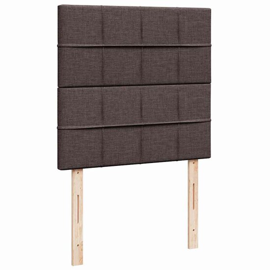 Ottoman Bed Met Matras En Led&#039;s 80X200Cm Stof 80 x 200 cm Donkerbruin