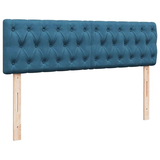 Ottoman Bed Met Matras 140X200Cm Fluweel 140 x 200 cm Donkerblauw