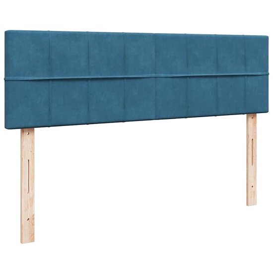 Ottoman Bed Met Matras 140X200Cm Fluweel 140 x 200 cm Donkerblauw